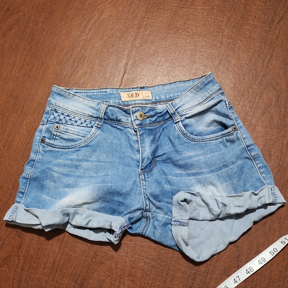 X&D Women's Light Blue Denim Jeans Shorts